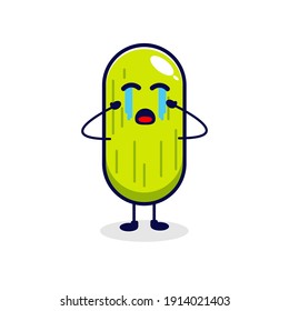 Cucumber cry cute character illustration