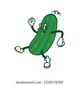 cucumber cute face with groovy style