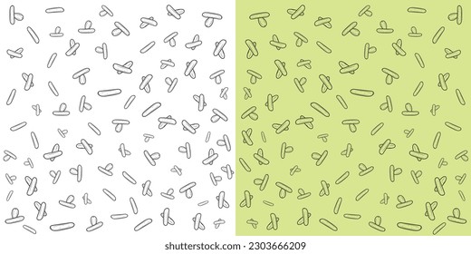Cucumber different shapes pattern isolated on white and green background. vector illustration