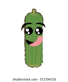 cucumber expressions hungry face icon, vector illustration