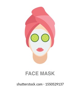 Cucumber face mask flat icon on white transparent background. You can be used cucumber face mask icon for several purposes.