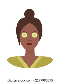 Cucumber face mask. Vector illustration