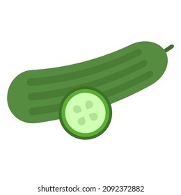 cucumber flat clipart vector illustration