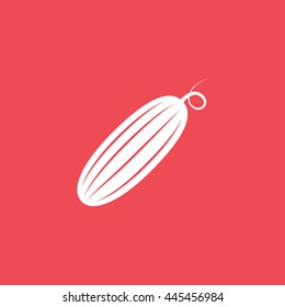 Cucumber Flat Icon On Red Background