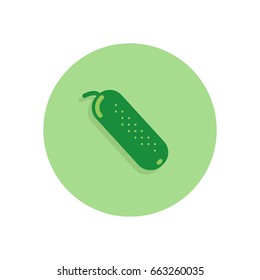 Cucumber flat icon. Round colorful button, circular vector sign, logo illustration. Flat style design