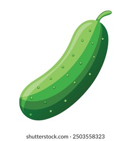Cucumber in flat style. Cute cucumber in cartoon style. Vector illustration vegetable concept