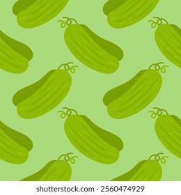 Cucumber flat style seamless pattern background. cucumber vegetable background.