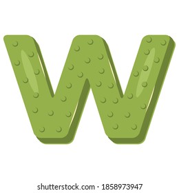 Cupepino en forma de letra W - diseño de inscripciones de verduras.  Ilustración vectorial.