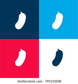 Cucumber four color material and minimal icon logo set in red and blue