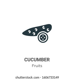 Cucumber glyph icon vector on white background. Flat vector cucumber icon symbol sign from modern fruits collection for mobile concept and web apps design.