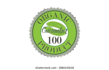 Cucumber green organic food logo. The label is suitable for packaging, green eco bio product, business, environment and label