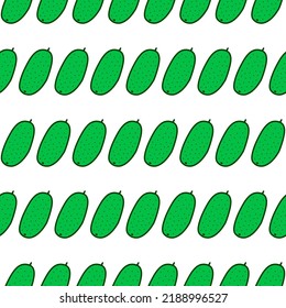 Gurken handgezeichnet, Vektorgrafik nahtlos in Comic-Stil vegan Food