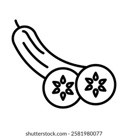 Cucumber icon Black and white logo