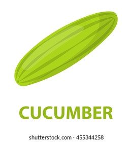Cucumber icon cartoon. Singe vegetables icon from the eco food collection.