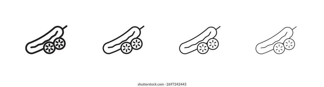 Cucumber icon collection. Line vector sign, symbol for web and mobile