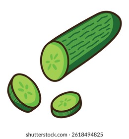 cucumber icon in colored style