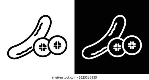 Cucumber icon concept stroke on white background