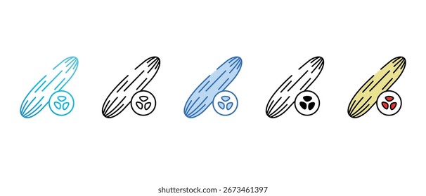 Ícone de pepino design com fundo branco ilustração de estoque