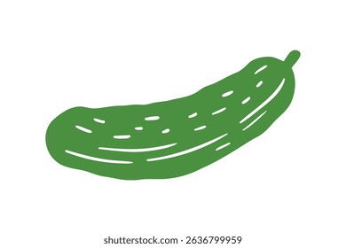 cucumber icon doodle hand drawn. Cartoon silhouette drawing green cucumber clipart symbol. Vector illustration