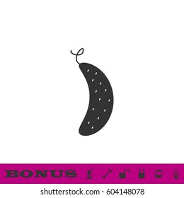 Cucumber icon flat. Black pictogram on white background. Vector illustration symbol and bonus button