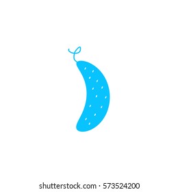 Cucumber icon flat. Blue pictogram on white background. Vector illustration symbol