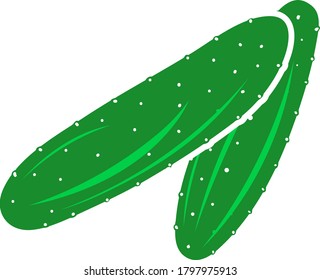 Cucumber Icon. Flat Color Design. Vector Illustration.