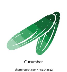 Cucumber icon. Flat color design. Vector illustration.