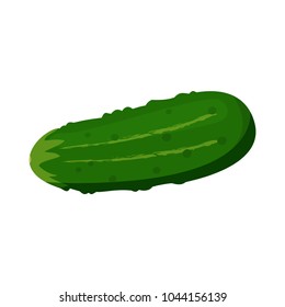 Cucumber icon in a flat design on a white background. Vector illustration