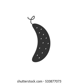 Cucumber icon flat. Illustration isolated on white background. Vector grey sign symbol