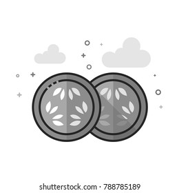 Cucumber icon in flat outlined grayscale style. Vector illustration.