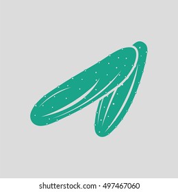 Cucumber icon. Gray background with green. Vector illustration.