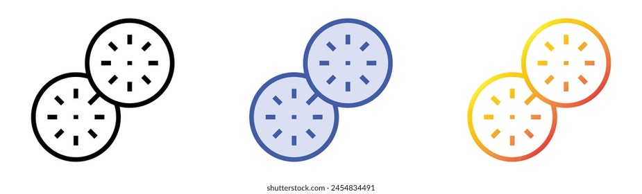 icono de pepino. Diseño de estilo de relleno lineal, azul y degradado aislado sobre fondo blanco