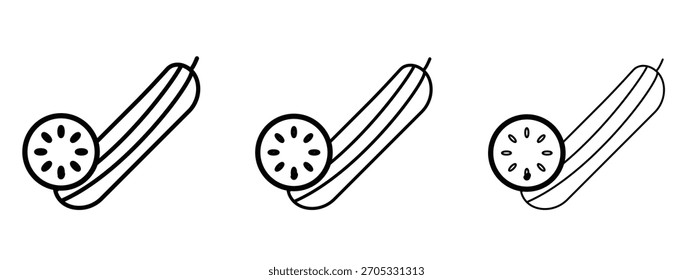Cucumber icon linear style sign for mobile concept and web design.