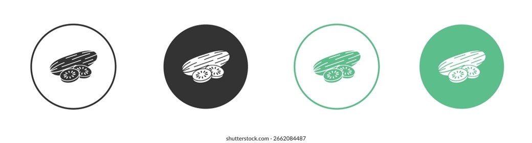 Cucumber icon Minimal Flat Line Vector Icon Set.