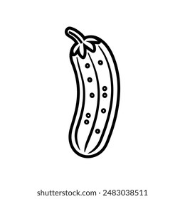 cucumber icon or modern line symbol. Vector line art and icon design with bold outline. Black and white Pixel Perfect minimalistic symbol isolated white background. Silhouette simple thin sign