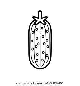cucumber icon or modern line symbol. Vector line art and icon design with bold outline. Black and white Pixel Perfect minimalistic symbol isolated white background. Silhouette simple thin sign