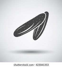 Cucumber icon on gray background with shadow. Vector illustration. 