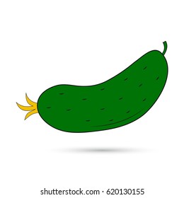 Cucumber icon on white background.