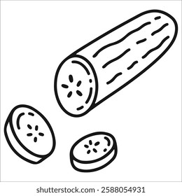 cucumber icon with outline style