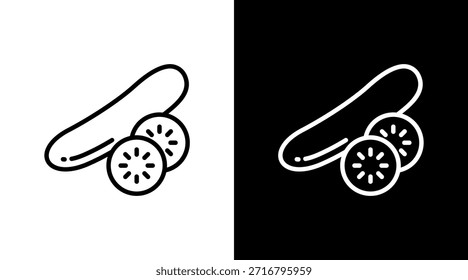 Pepino com design de conjunto de ícones