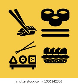 cucumber icon set with sushi and sandwich vector illustration