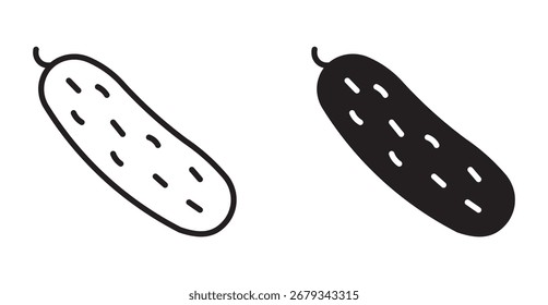 conjunto de ícones de pepino, ilustração vetorial .