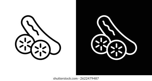 Cucumber icon shape graphic simple plain clipart symbol. thin line outline art
