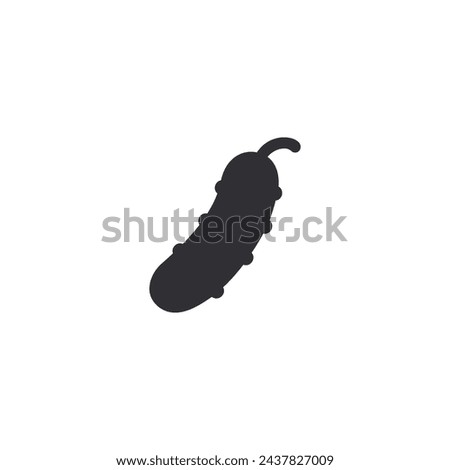 Cucumber icon. Cucumber silhouette. Cucumber stencil. Logo template. Food icon. Symbol of vegetarianism. Healthy food. Proper nutrition. Vegetable salad. Fresh vegetables. Pickle. Gherkin. Logo