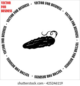 Cucumber icon. Simple black vector symbol. Logo for web. Image for business.