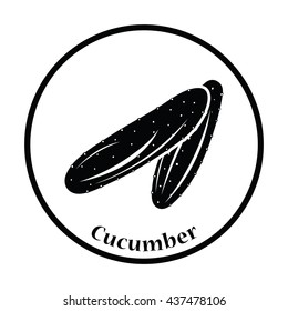 Cucumber icon. Thin circle design. Vector illustration.