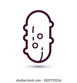 Línea delgada de icono de pepino para diseño plano moderno y minimalista para web y móvil. Ilustración vectorial Eps 10.