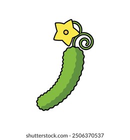 Cucumber  icon vector. Flat illustration of ripe green cucumber. Healthy eating, organic gardening concepts.