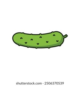 Cucumber  icon vector. Flat illustration of ripe green cucumber. Healthy eating, organic gardening concepts.