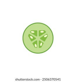 Cucumber  icon vector. Flat illustration of ripe green cucumber. Healthy eating, organic gardening concepts.